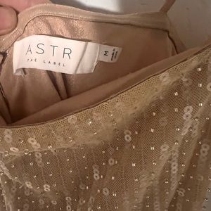 ASTR THE LABEL, beaded mini dress in nude SIZE-Medium
